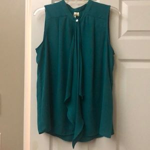 Teal Green Sleeveless Top with Tie